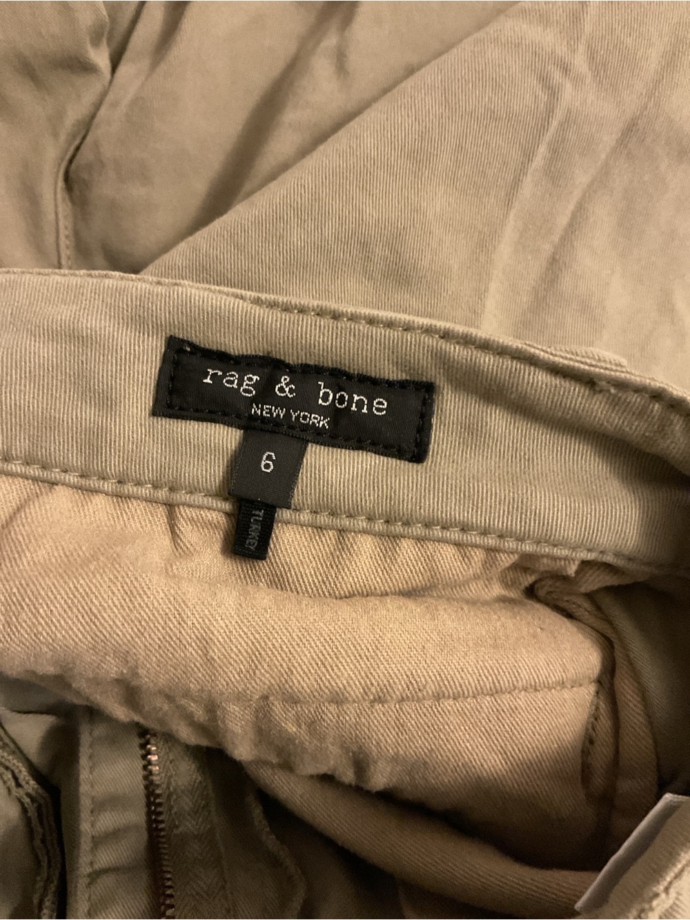 Rag & Bone Sofie High Waist Wide Leg Chino Pants Khaki Size 6